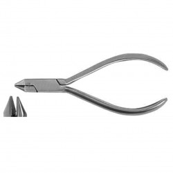 Bird beak pliers with serrated tip